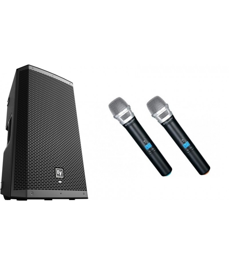 Small Event Package - Powered loudspeaker with bluetooth audio and Two wireless Microphones package